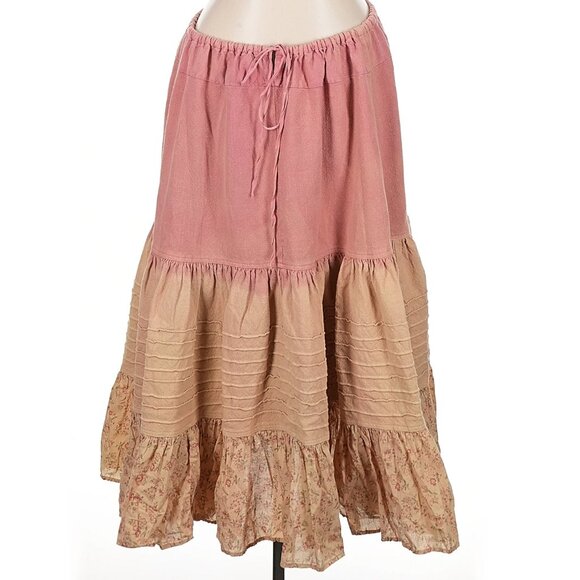 Magnolia Pearl Naiis Patchwork Ombre Skirt in Cardomo One Size - Picture 1 of 3